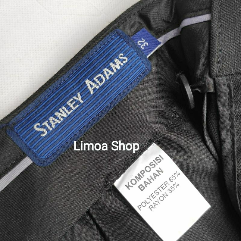 Celana Pria Formal STANLEY ADAMS Hitam Slim Fit SA 08