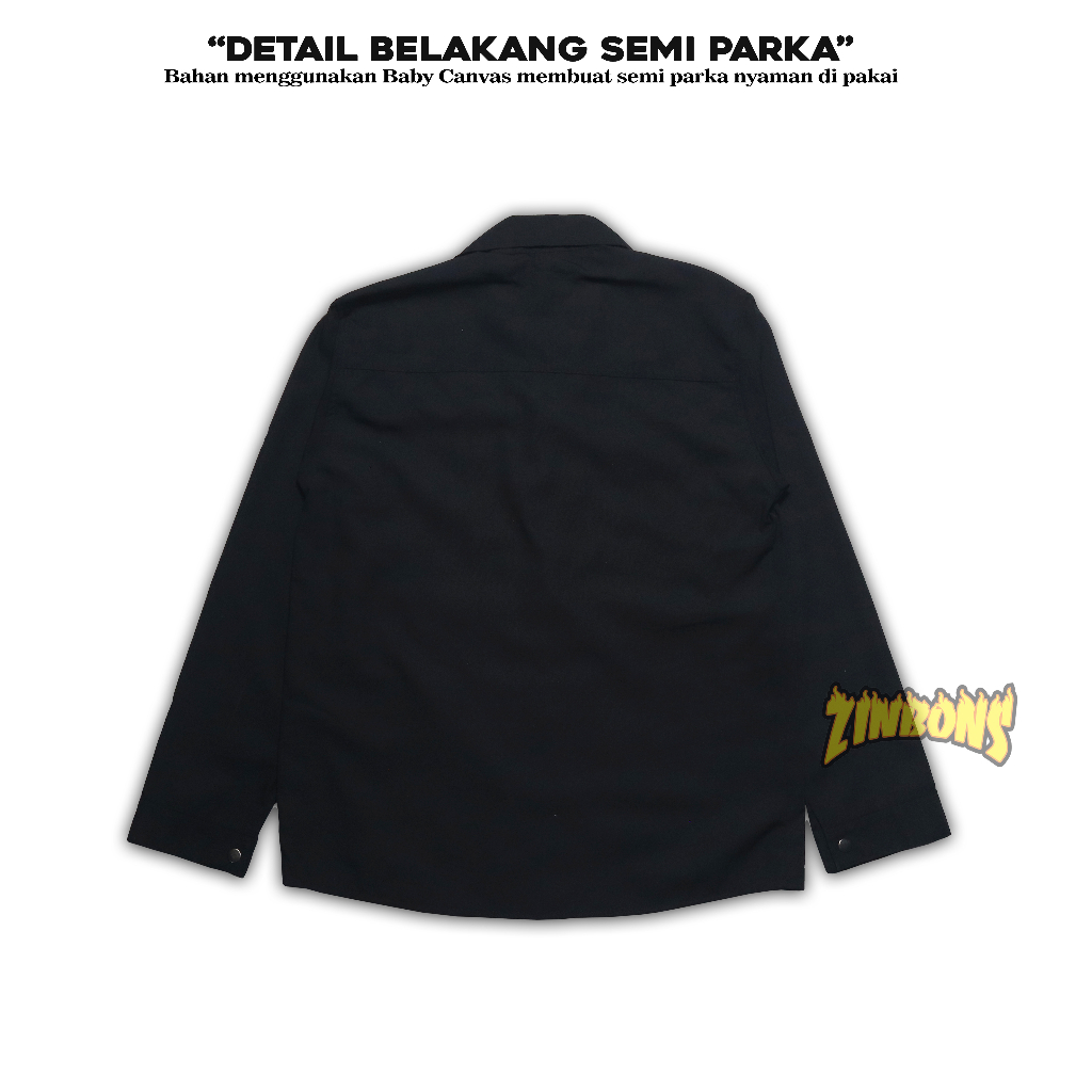TRUCKER JAKET SEMI PARKA WARNA HITAM JAKET PRIA PREMIUM