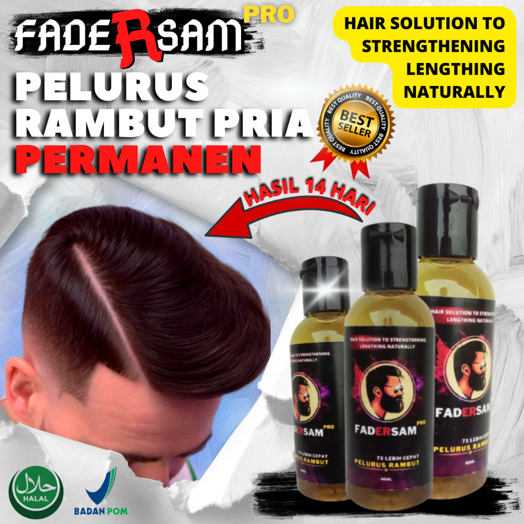 Fadersam pro Hair Solution Pelurus Rambut Pria 100% Permanen / Hair Straightening Pelurus Rambut Pri
