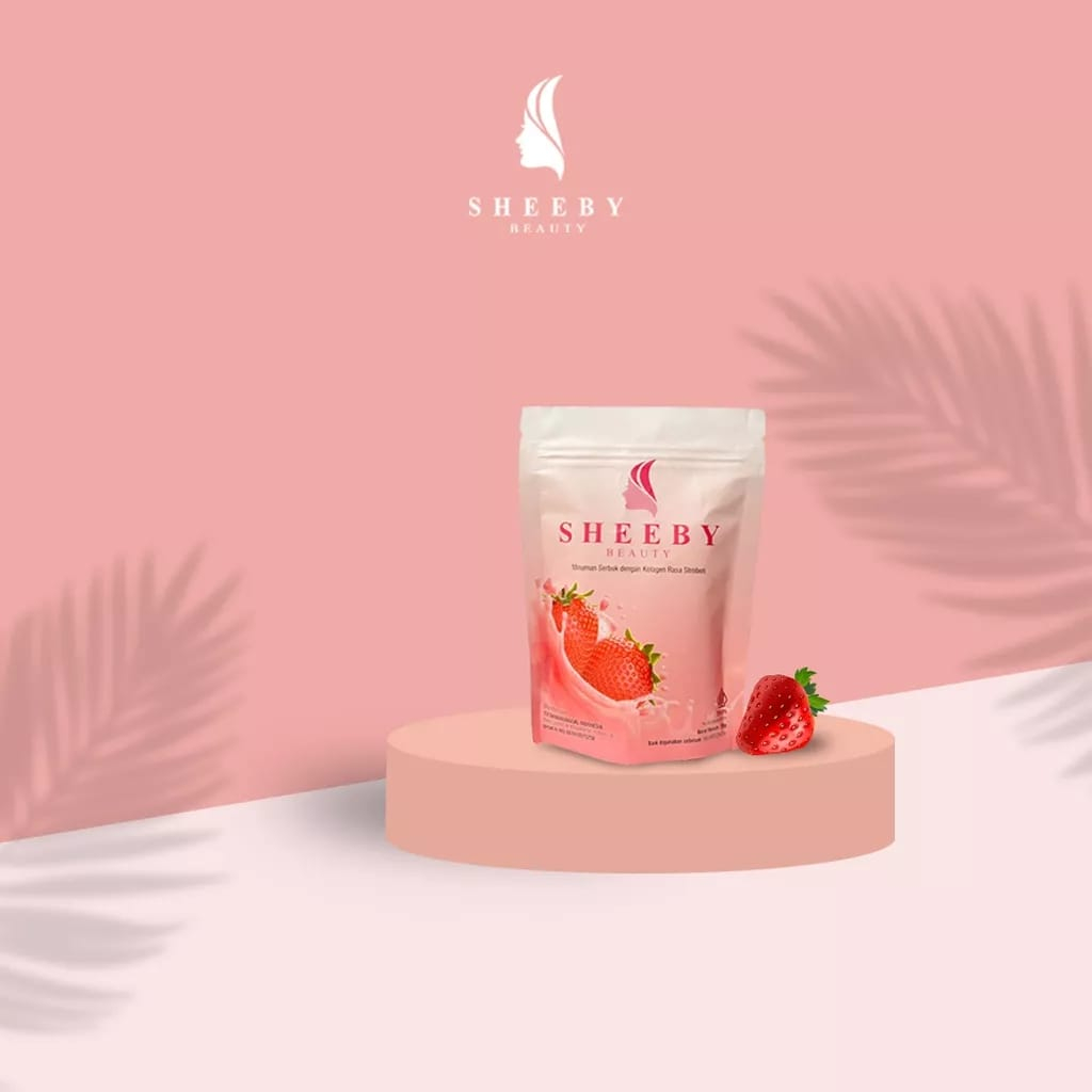 Sheeby Beauty - Minuman Collagen Rasa Strawberry 50 gram - Whitening Booster - Glutathione