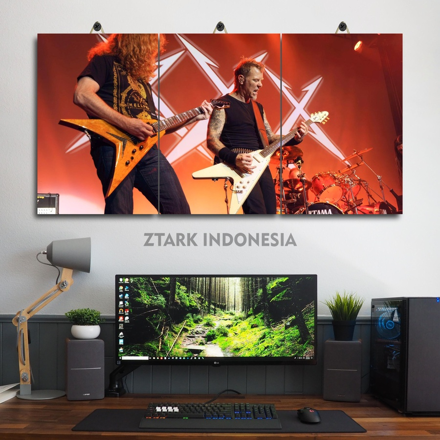DEKORASI KAMAR TIDUR MEMBER BAND METALLICA 60X30 MULTI PANEL / ZTARK INDONESIA/ PAJANGAN KAMAR PRIA 