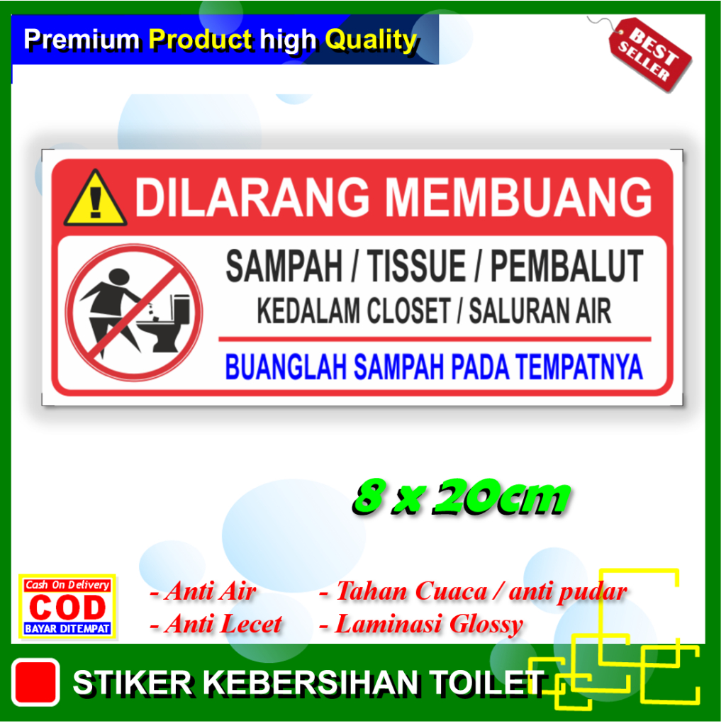 

Stiker new sampah closet sticker dilarang membuang sampah kedalam closet kamar mandi