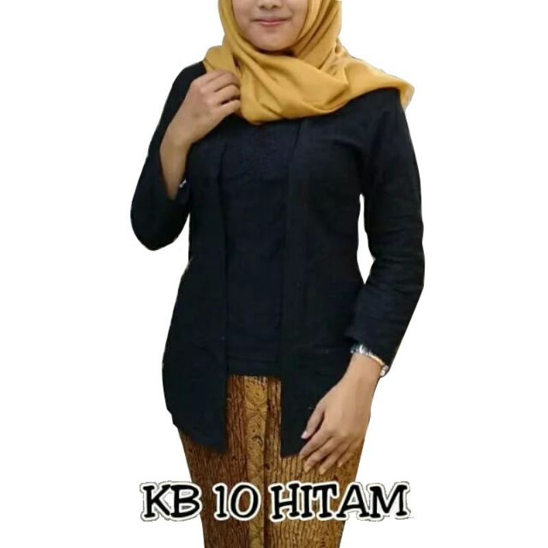 Kebaya Kutubaru Embos Hitam