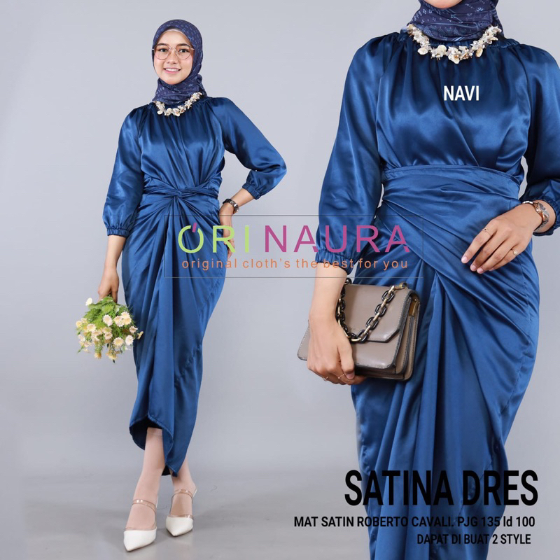 satina dres gamis kondangan satin polos original orinaura