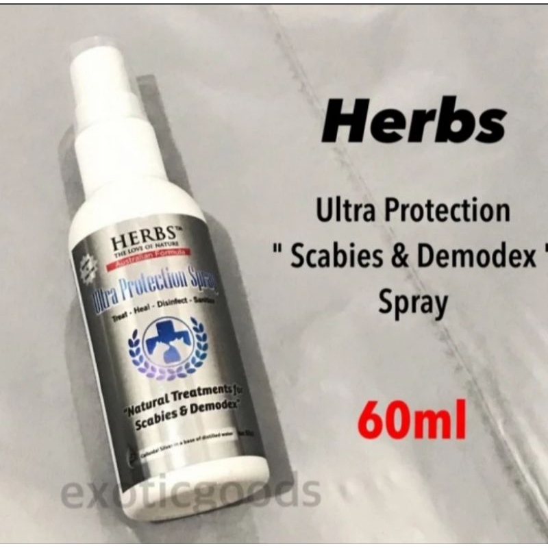 HERBS ULTRA PROTECTION SPRAY 60 ML OBAT KUTU SCABIES JAMUR BOROK SPRAY