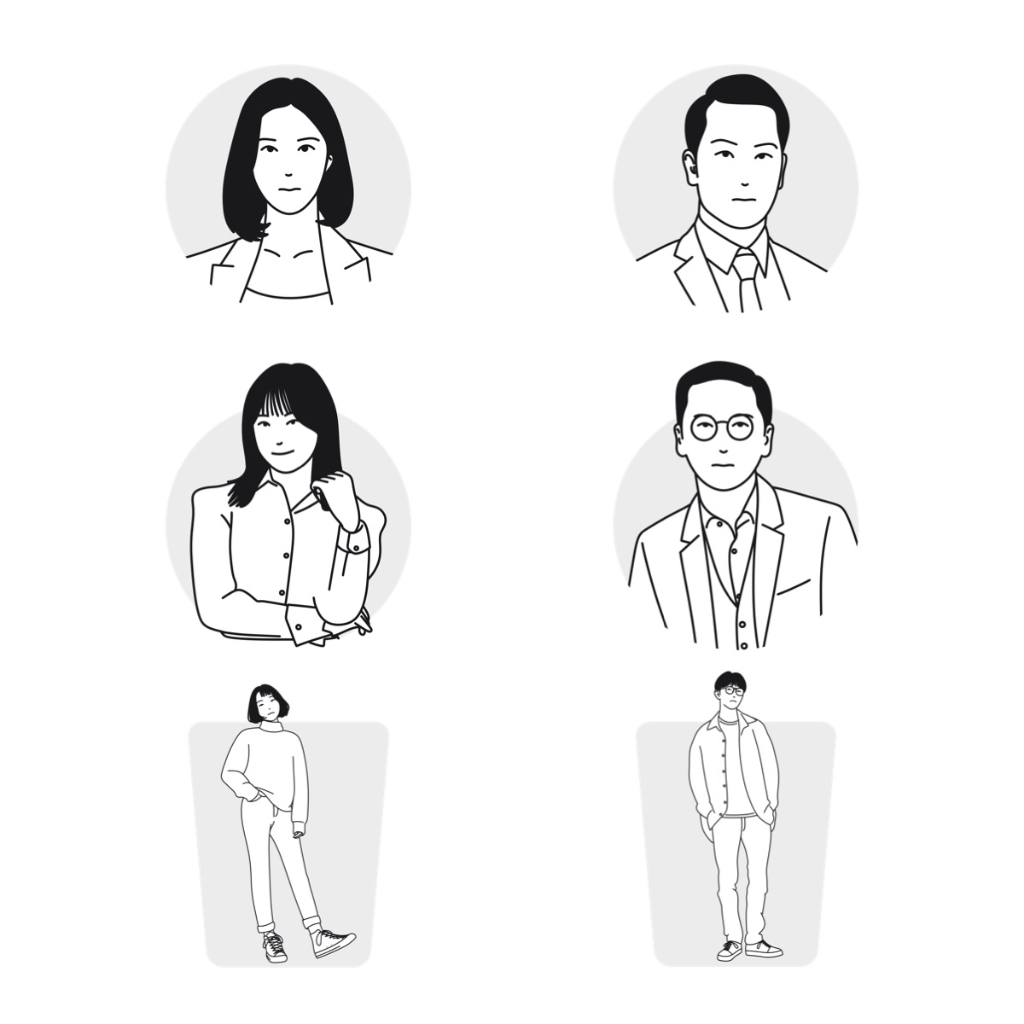 (LANGSUNG DIPROSES) Ilustrasi wajah / ilustrasi murah / line art wajah / vector ilustrasi
