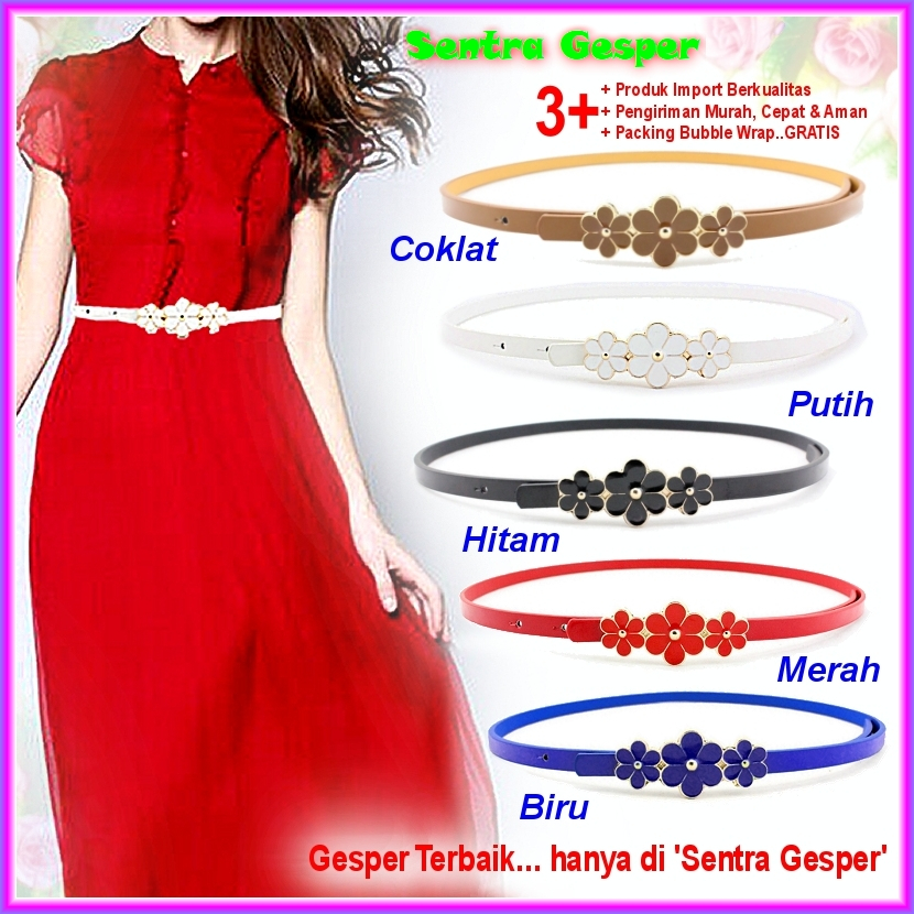Sabuk Gesper Wanita Tali Belt Fashion Korea Ikat Pinggang Cewek Women Murah kekinian Cantik Import M