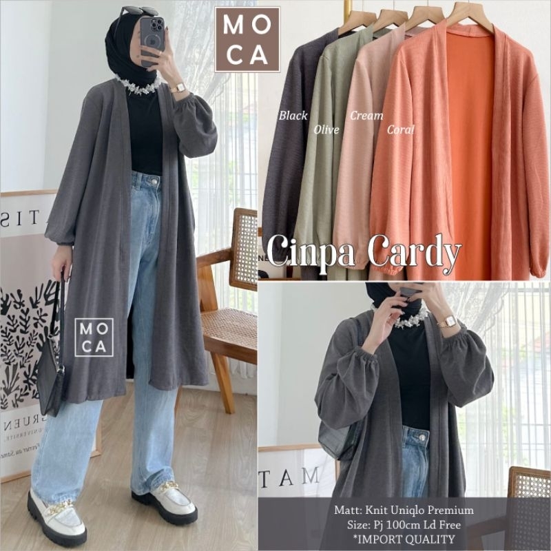 CINPA CARDY ORI BY MOCA/CARDIGAN knit uniqlo/long cardy/long outer/cardigan kaos rajut waffle uniqlo