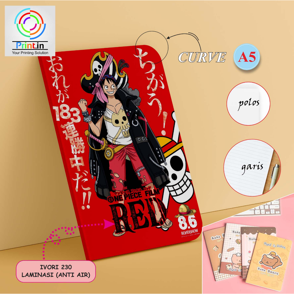 

Notebook/Pocket Note Motif Anime One Piece Arc Softcover,Buku Journal, Catatan Harian