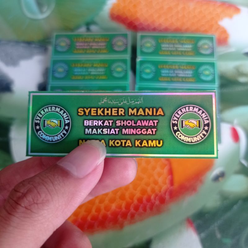 

(Minimal Order 10 pcs) Stiker Sholawat Syekhermania Background Hijau