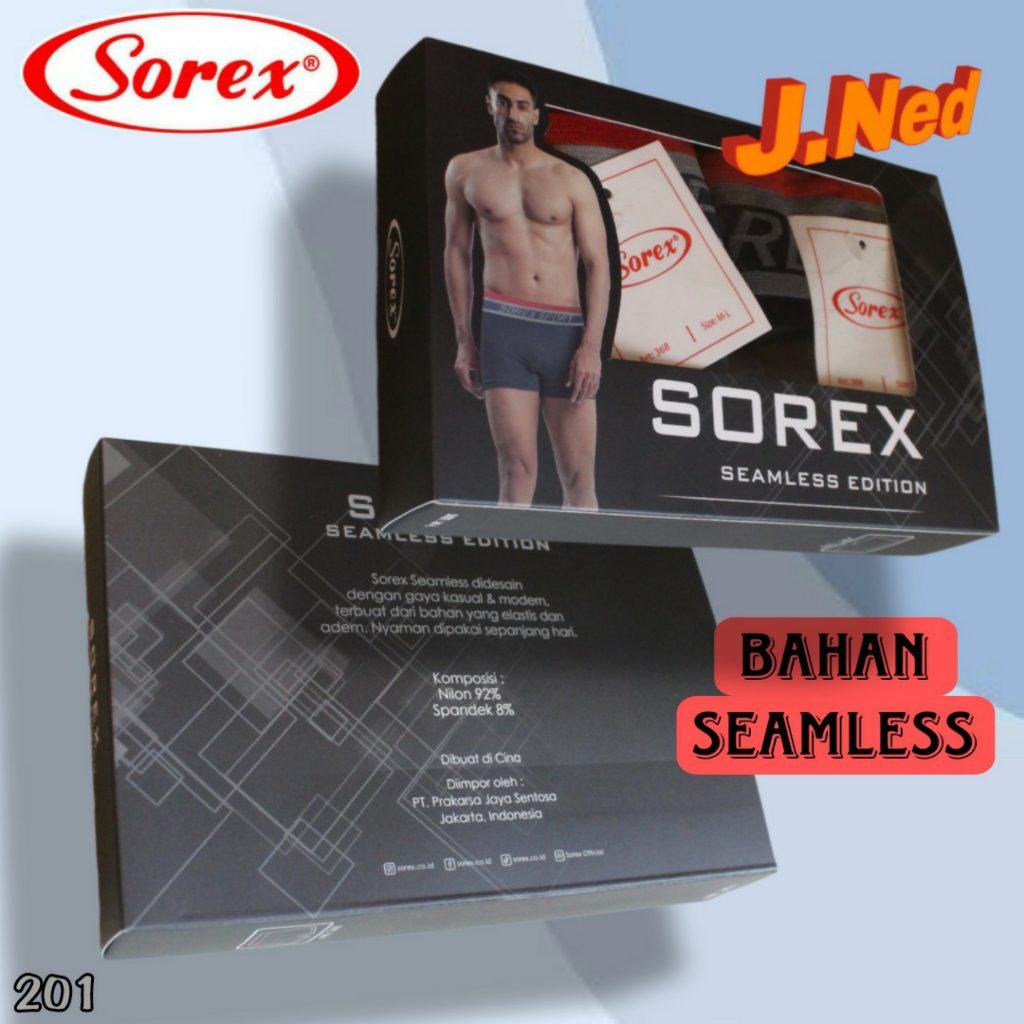 J201D ( HARGA 2 PCS ) CELANA DALAM PRIA BOXER SOREX SIZE M - XXL