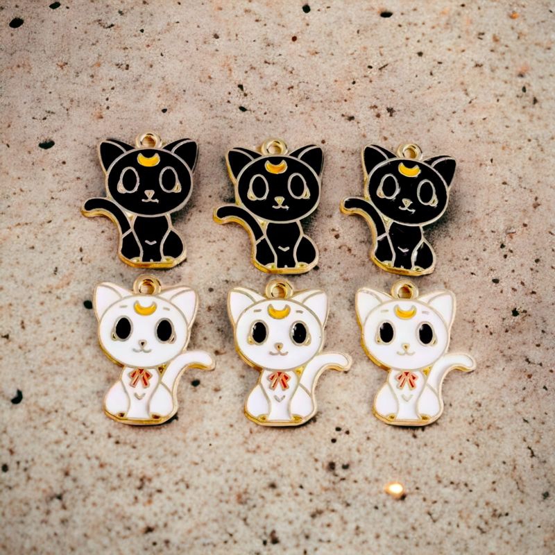 LIONTIN KUCING LUNA 1 PCS || CHARM ENAMEL