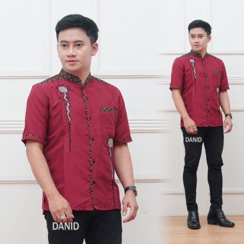 Baju Koko syubbanul muslim azzahir koko baju Kombinasi Batik Bordir