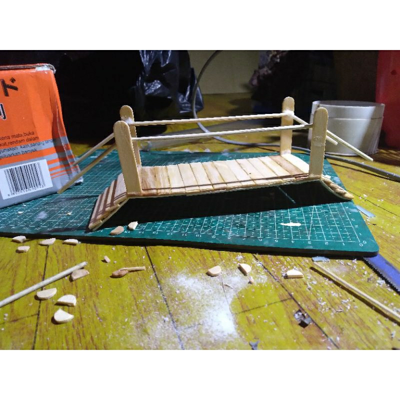 miniatur jembatan 25cm dari stik eskrim hiasan pajangan rumah dekorasi
