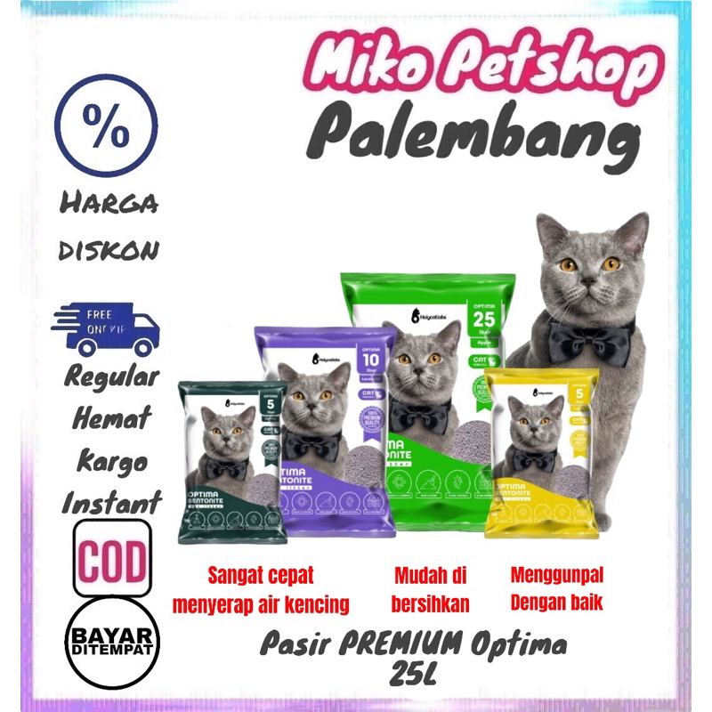 Pasir Kucing gumpal wangi PREMIUM OPTIMA 25L