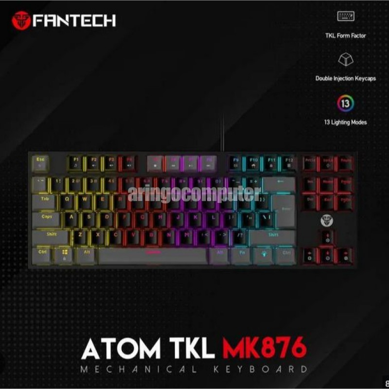 Keyboard Fantech MECHANICAL ATOM MK-876 TKL GREY - BLUE SWITCH