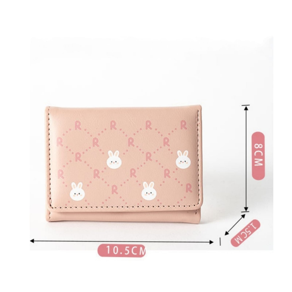 DOMPET LIPAT WANITA TORINA WA730P3 KECIL PREMIUM KOREA LUCU MOTIF KELINCI PINK REMAJA CEWEK KEKINIAN PENDEK FASHION MINI IMPORT SLOT KARTU KOIN BRANDED KULIT SIMPLE MURAH BATAM