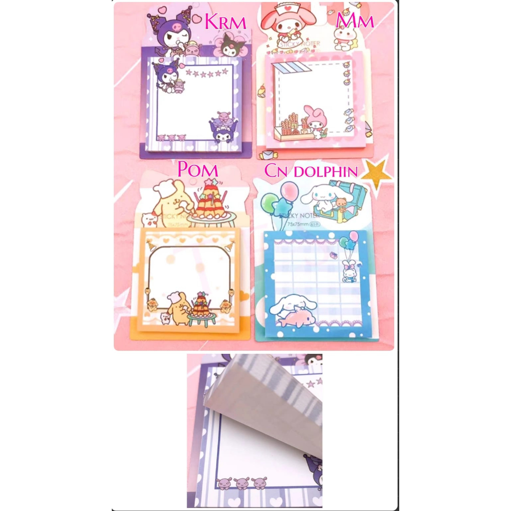 

( ^ ω ^ )✧-EI Sticky notes sanrio | memo tempel kuromi | pompompurin |cinamoroll