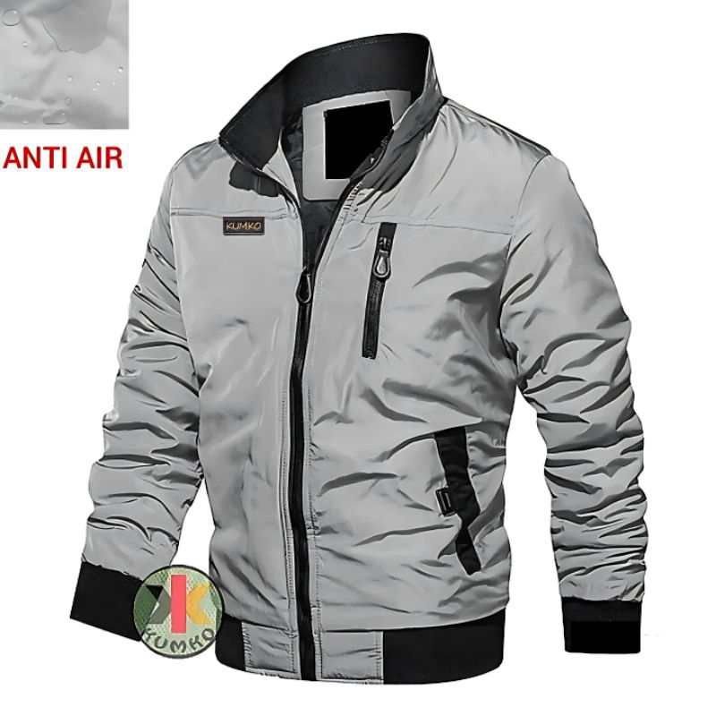 JAKET PRIA PARASUT ANTI AIR ANTI ANGIN SIMPLE OUTDOOR BOMBER HARRINGTON TERBARU KEREN DISTRO