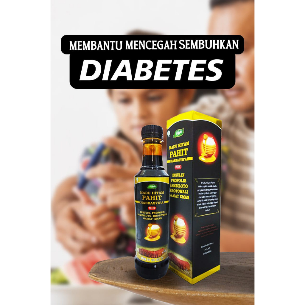 Madu Hitam Pahit Plus Propolis 470 gr Insulin Sambiloto Gamat Brotowali Habbasyifa