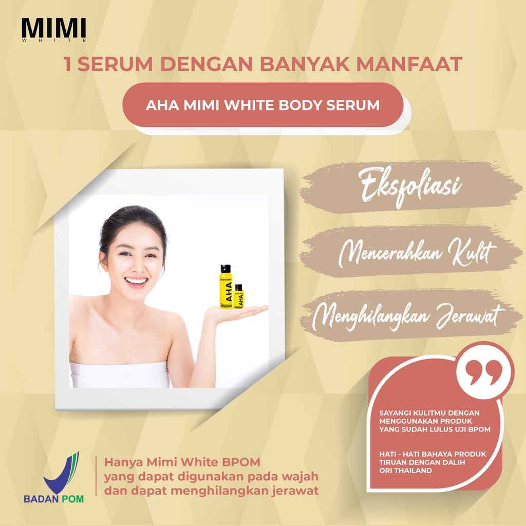 MIMI WHITE AHA / WHITE BODY SERUM / BRIGH SERUM 30ML ORIGINAL