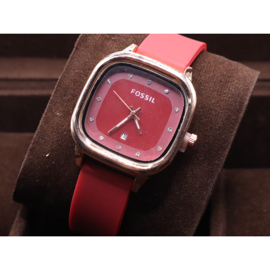 BEST SELLER F*SSIL JAM TANGAN WANITA TALI RUBBER TANGGAL WK 120 FREE BOX &amp; BATERAI