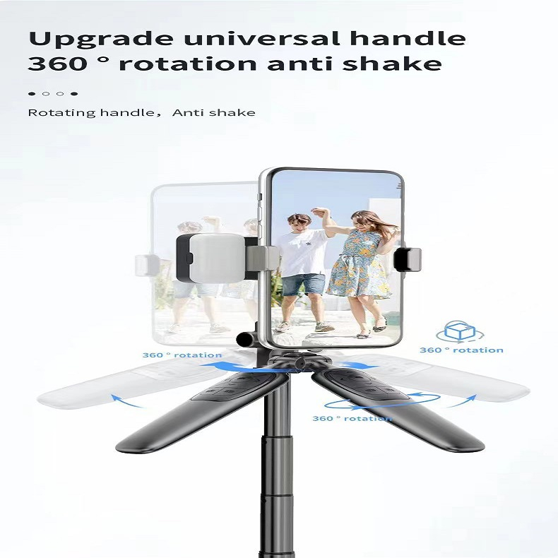 Ocean Blue OCN A65 Tripod Tongsis Hp Remote Bluetooth Selfie Stick LED Shutter Gimbal Stabilizer 2IN1