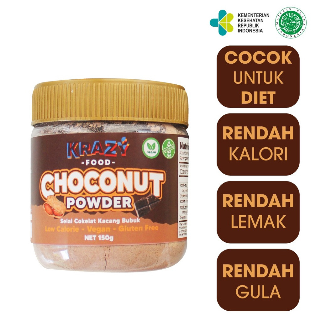 

Krazy Choconut Powder Selai Coklat Diet Bubuk 150g