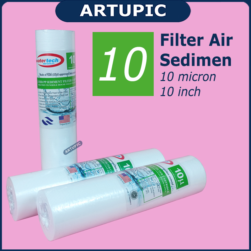 Filter Air Watertech Sediment 10 Micron 10 inch Cartrige Saringan Air 10&quot; 10micron Spun Setara Nanotech