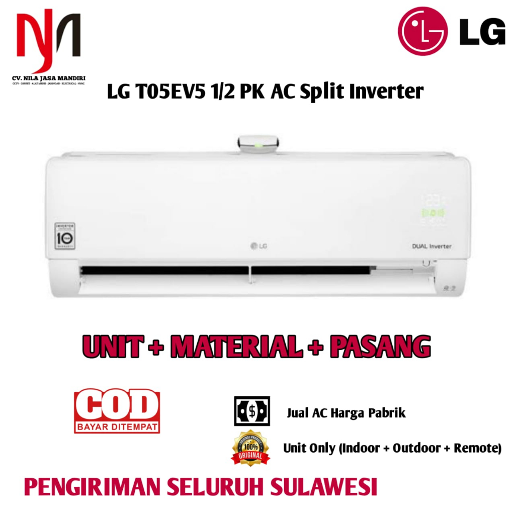 AC LG T05EV5 1/2 PK AC Split Inverter + Pasang