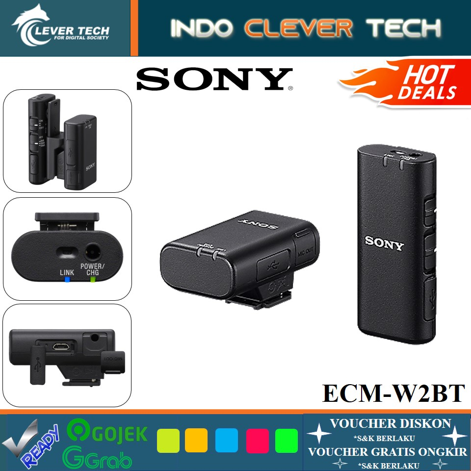 Sony ECM-W2BT Camera-Mount Digital Bluetooth Wireless Microphone System