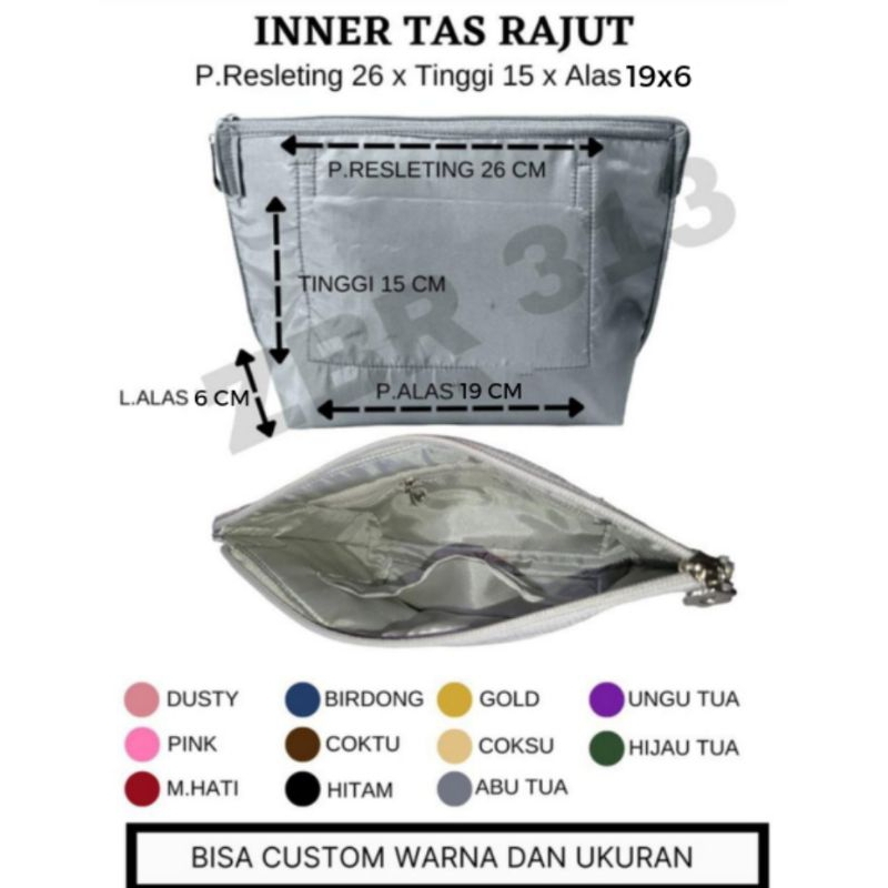 Iner tas instan/Furing tas/dompet P rest 25,T15 Alas19*6)