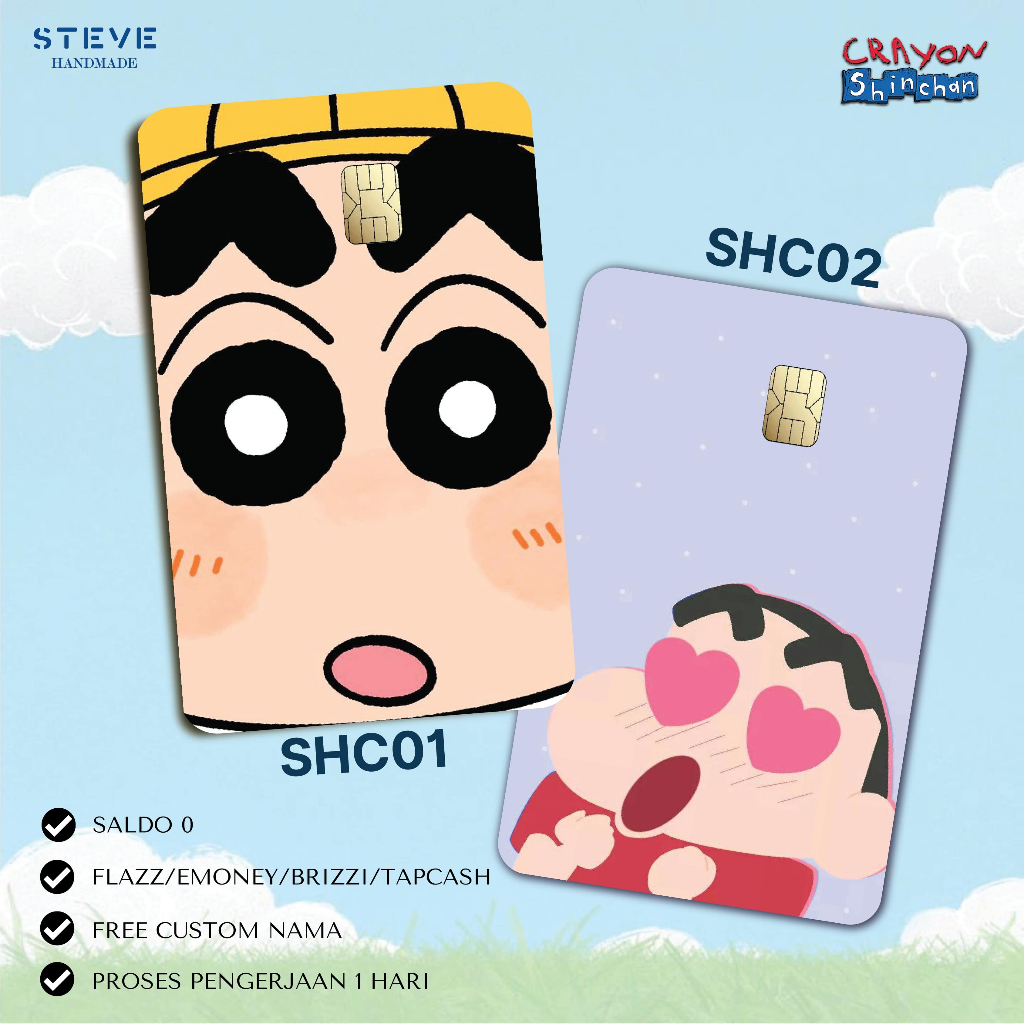 Flazz Gen 2 Emoney Brizzi Tapcash Shinchan V2 Custom Nama UV Print