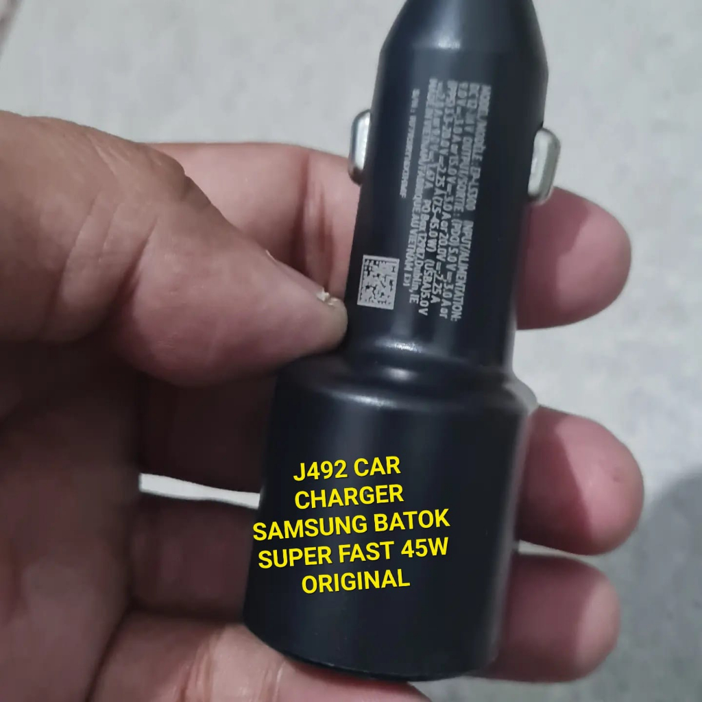 J492 ORI Adaptor Samsung BATOK Car Charger Mobil SUPER FAST Charging 45W KEPALA Dual Port Usb PD Type C QC 4.0 ORIGINAL METAL UNIVERSAL ADAPTER CHARGE CAS CASAN TRAVEL watt adaptive saver aki accu ac dc travel adapter charge dual usb fast super speed andr