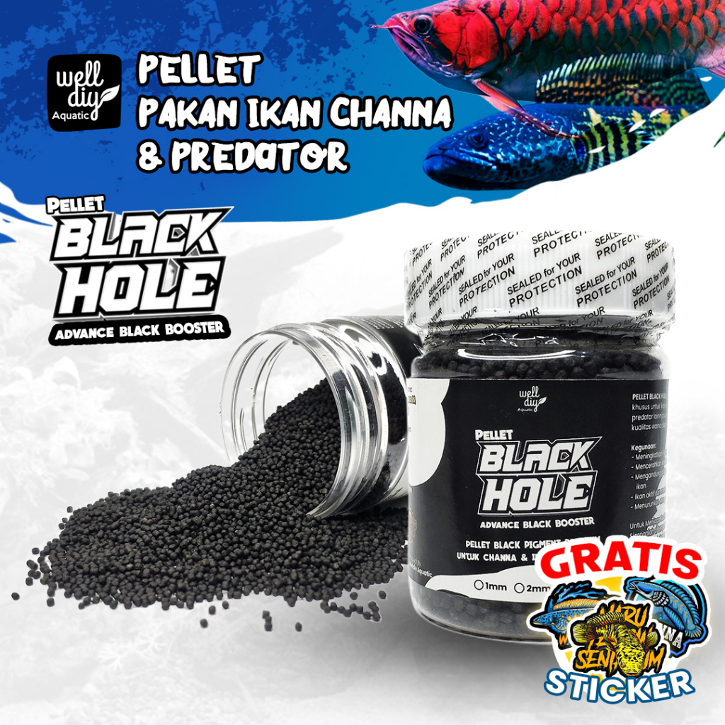 Pelet Ikan Channa Asiatica Maru Koi Koki BLACK HOLE Pigment Hitam - 50g