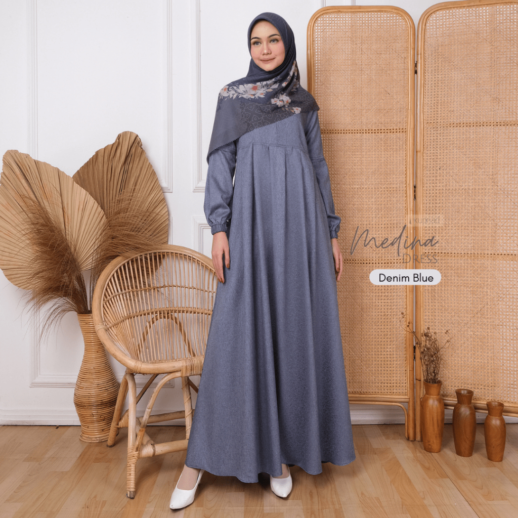 KUPNAD Gamis Premium Polos Katun Madina adem nyaman - Medina Dress by KUPNAD bikin kamu terlihat cantik