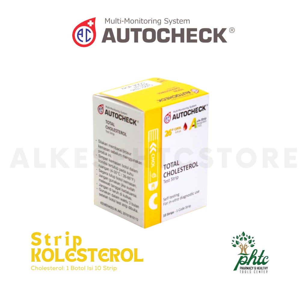 AUTOCHECK Cholesterol Strip Kolesterol 10 Strip l Refill Auto check Kolestrol l Stik Kolesterol