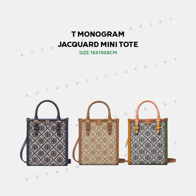 TB T MONOGRAM JACQUARD MINI TOTE CROSSBODY