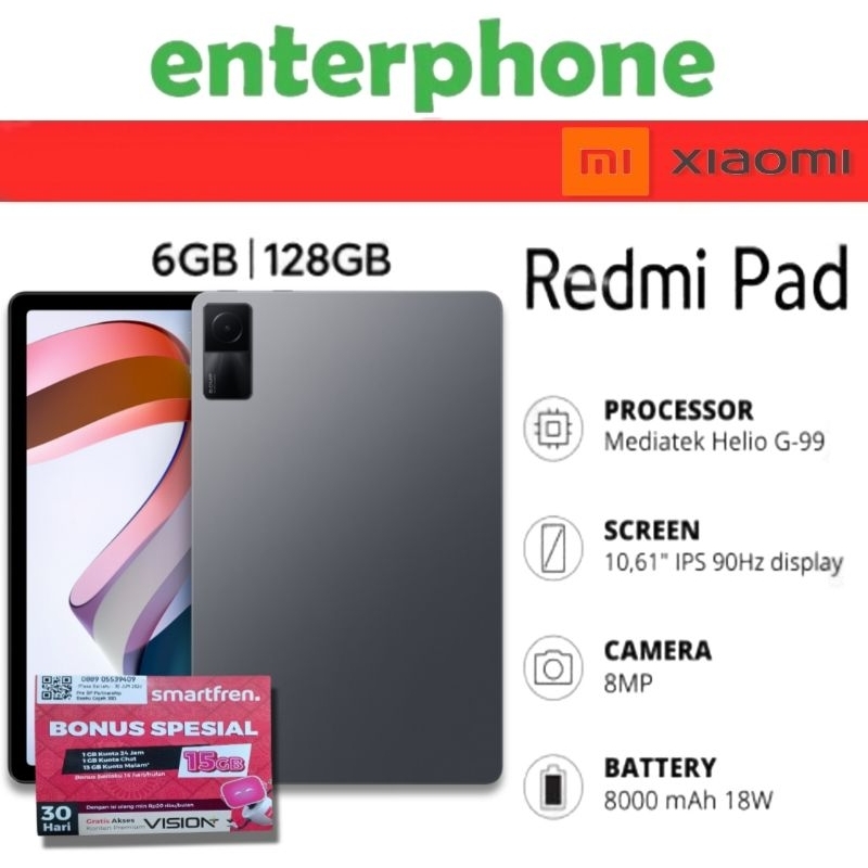 XIAOMI REDMI PAD 6GB/128GB WIFI ONLY GARANSI RESMI