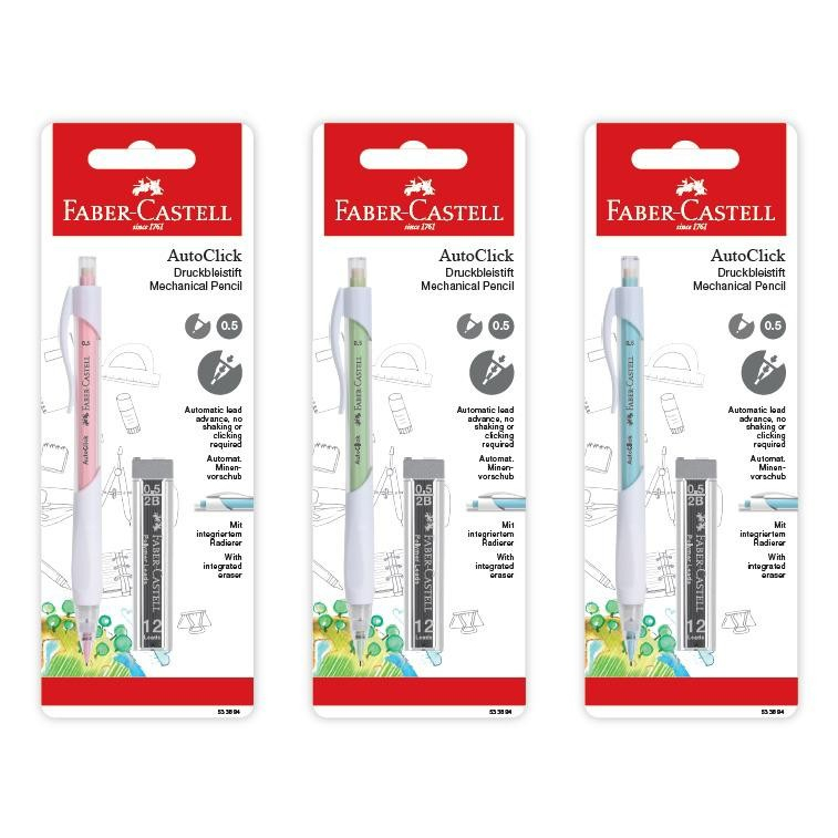 

Pensil Mekanik FaberCastell AutoClick 0.5mm + Refill