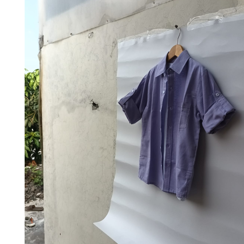 ATASAN BAJU BAYI KEMEJA POLOS LENGAN PANJANG ANAK LAKI LAKI DAN ANAK PEREMPUAN KATUN LINEN BASIC UNG