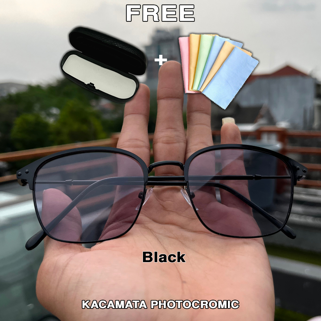 Kacamata Photocromic Kacamata Berubah Warna Style Kacamata Anti Radiasi Blueray Unisex PA2 REE BOX DAN LAP OVAL TITANIUM KOREAN NEW WANITA PRIA PHOTOCROMIC ALBINO88