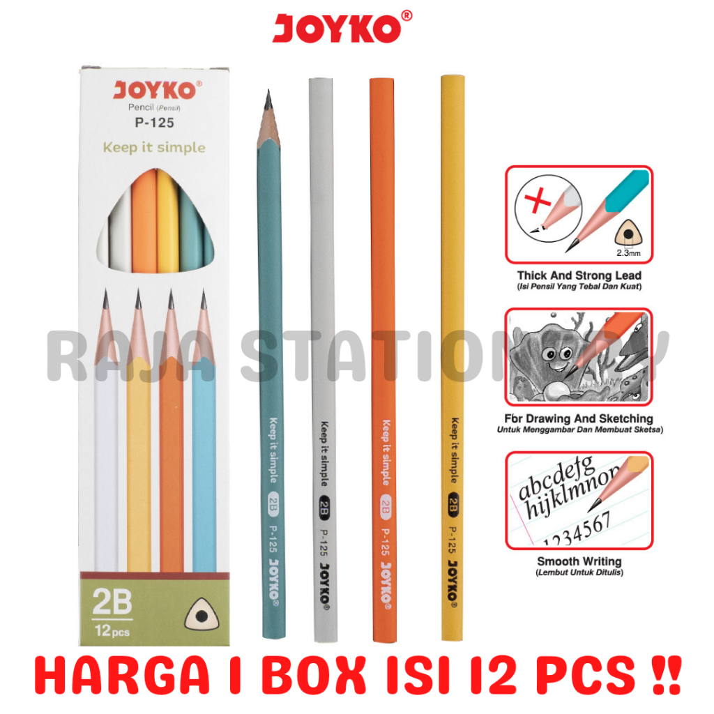 

JOYKO PENCIL PENSIL KAYU JOYKO 2B KOMPUTER UJIAN P-125 1 LUSIN [12PCS]