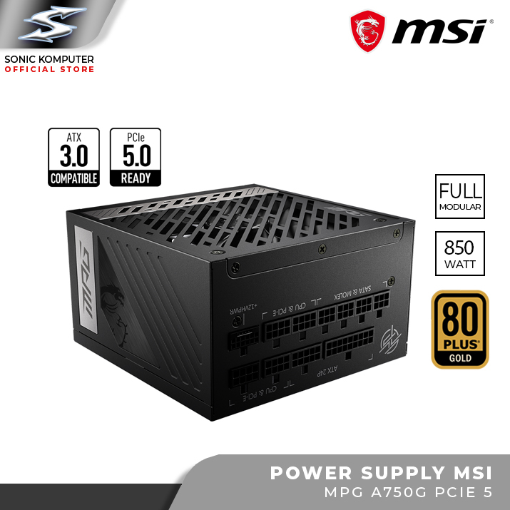 MSI MPG A850G PCIE5 | PSU POWER SUPPLY 850W 80+ Gold Fully Modular PCIe 5.0