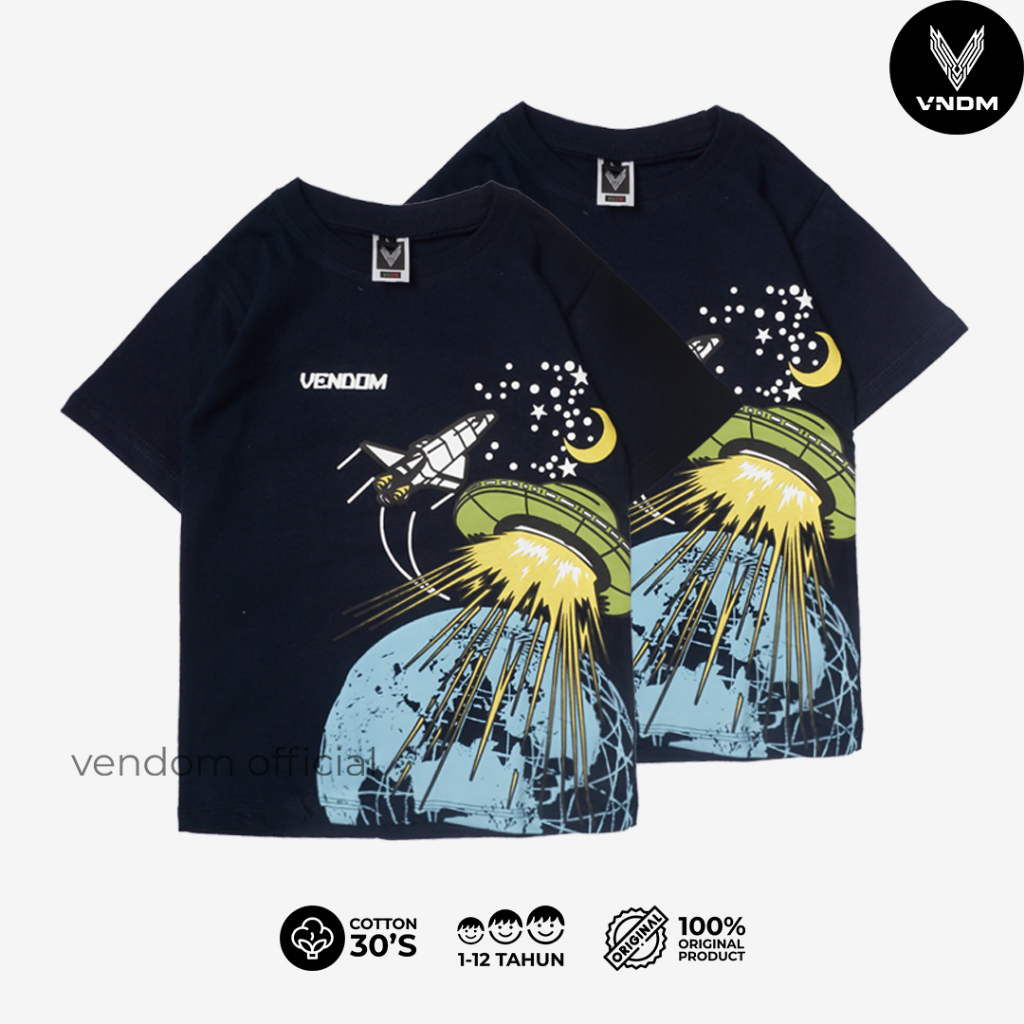 Vendom Kids Kaos Distro Anak Laki Laki &amp; Perempuan / Kaos unisex Umur 1-12 Tahun Cotton 30s Premium cotton