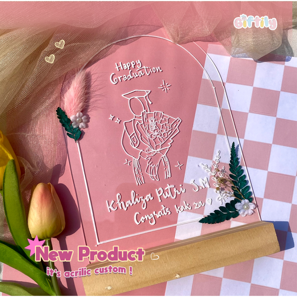 Giftily Custom Acrylic Foto Kado Wisuda, Birthday [HANDMADE]