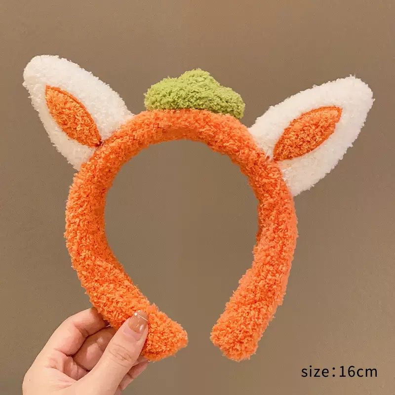 TS01-BD0074 BANDO MOTIF KELINCI ORANGE Bando anak lucu Bando korea Bando cosplay Bandana wanita fashion korea