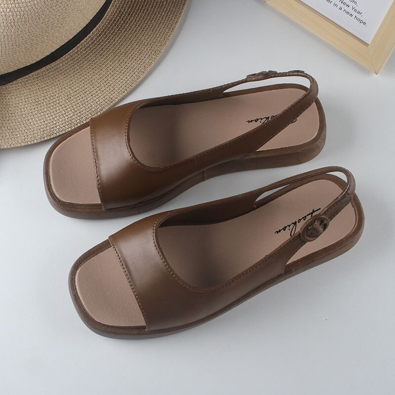 GROSIRTAS TG1740 Sandal Slop Wanita Import Tapak Tebal Tali Belakang Kekinian