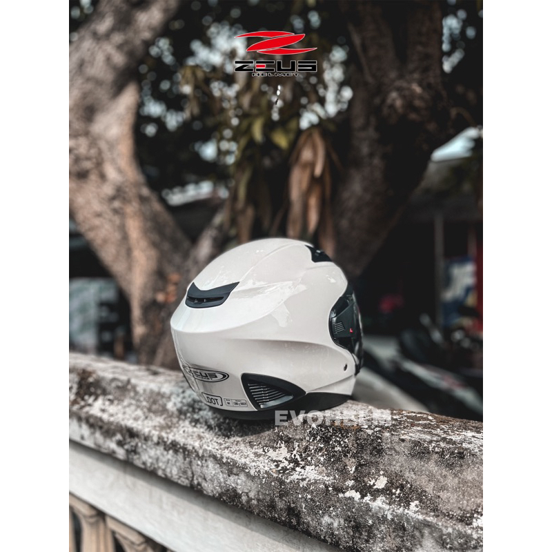 ZEUS ZS611 SOLID WHITE ORIGINAL HELM ZEUS 611 ZS 611 WHITE SOLID - HELM ZEUS 611 WHITE SOLID