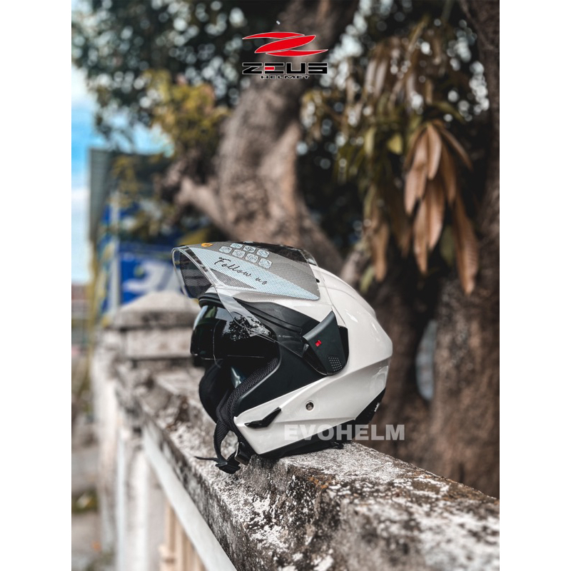 ZEUS ZS611 SOLID WHITE ORIGINAL HELM ZEUS 611 ZS 611 WHITE SOLID - HELM ZEUS 611 WHITE SOLID